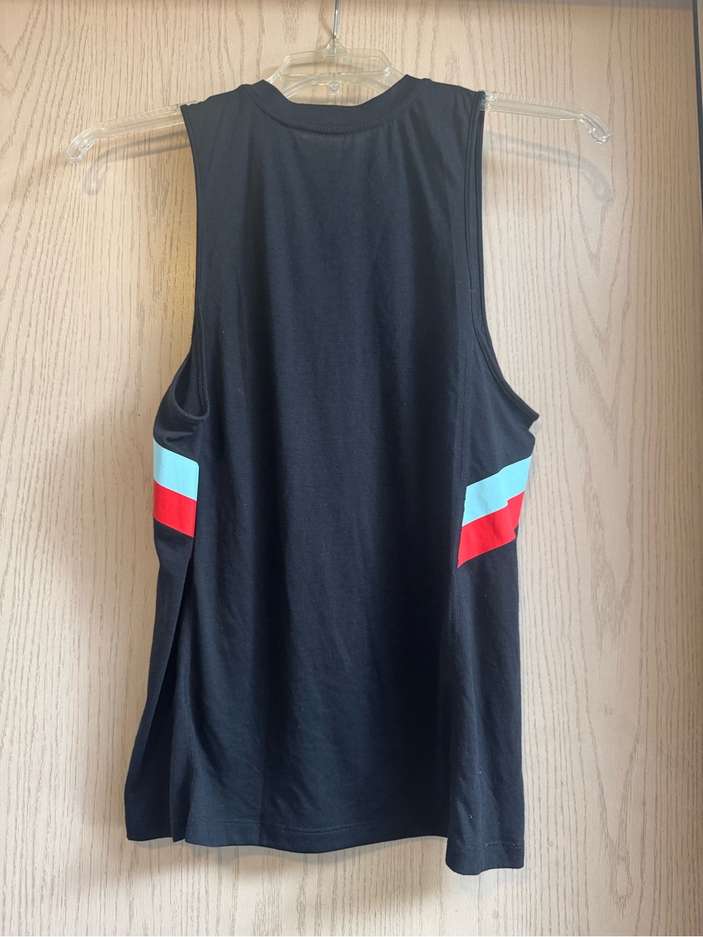 Nike Black Tank Top with Teal & Red Racing Stripes size Medium - Picture 2 of 5